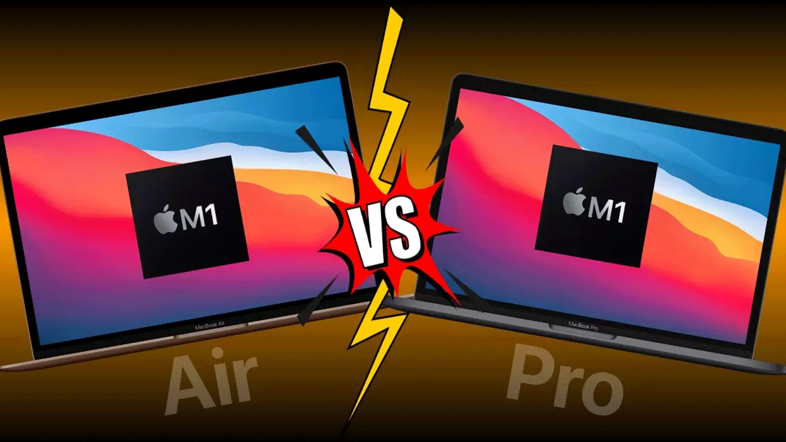 مقایسه macbook pro m1 با macbook air m1