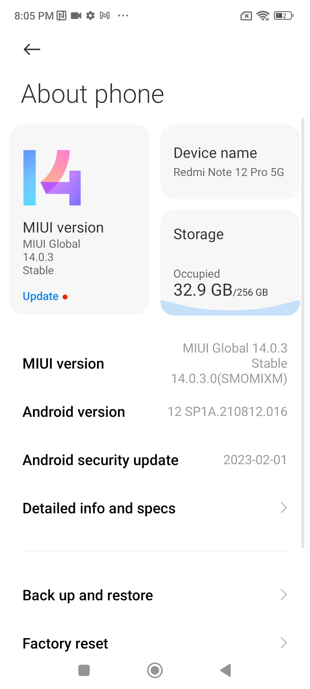 redmi note 12 pro 5g about phone